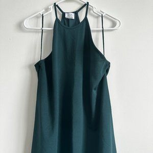 ZARA High Neck Hunter Green Mini Dress - Size M